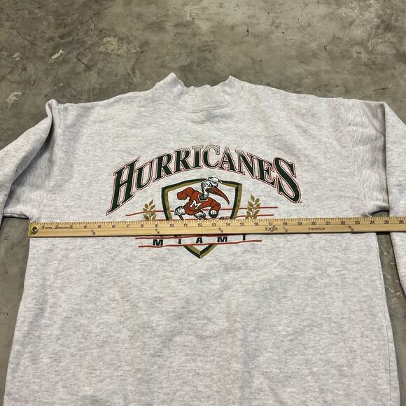 Vintage 1990s Miami Hurricanes Sweatshirt Heather Gray Iris Nutmeg Size XL USA - Picture 3 of 6